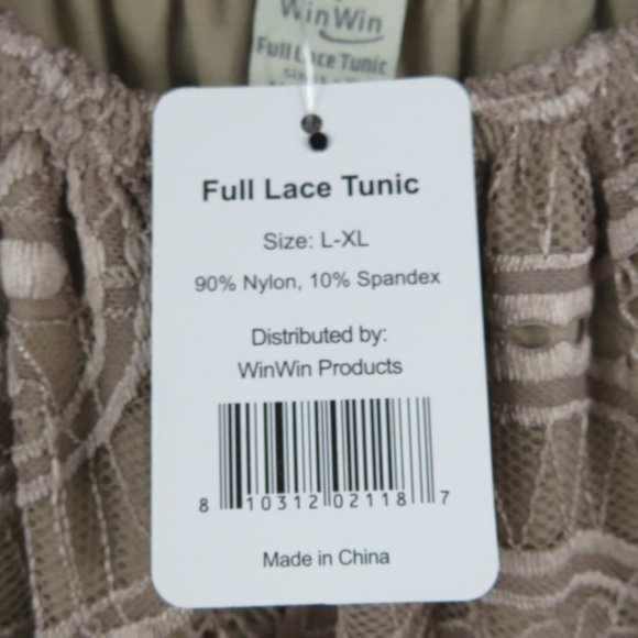 New WinWin Women Brown Full Lace Bell Sleeve Tunic Top L-XL - Picture 5 of 5